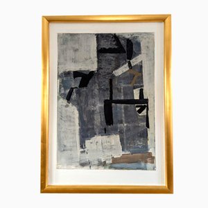 Intersecciones de gris, años 50, pintura al óleo, enmarcado