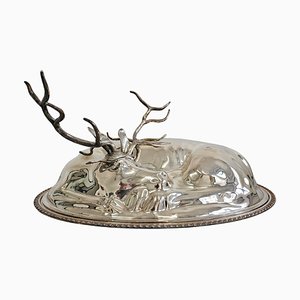 Large Silver Plated Covered Serving Platter attributed to Teghini Firenze, 1960s