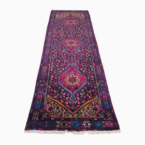 Vintage Middle Eastern Hand-Knotted Runner Rug in Vibrant Colors, 1970s