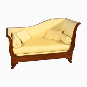 1st Part 19th Century Restoration Mahogany Daybed with Backsplash