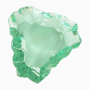 Mid-Century Modern Italian Carved Glass Ashtray by Pietro Chiesa for Fontana Arte, 1940s