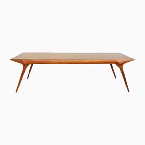 Grande Table en Noyer Flambé par Carlo De Carli pour Cassina, 1955