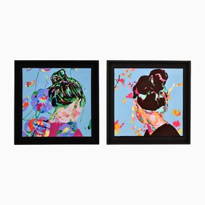 Frédérique Tristant, Violette & Capucine, 2024, Mixed Media, Set of 2