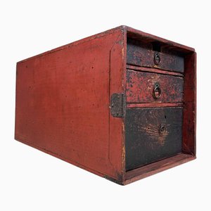 Meiji Era Wooden Archival Calligraphy Drawer Cabinet, Japan, 1890s