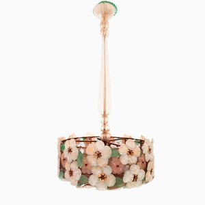 Murano Glas Hängelampe von Barovier & Toso für Seguro, 1950