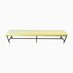 Vintage Upholstered Metal Bench