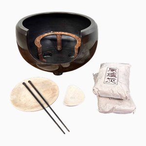 Shōwa Era Japanese Traditional Tea Ceremony Furo Set, 1980s