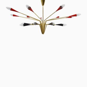 Large Italian 18-Light Chandelier from Stilnovo, 1956