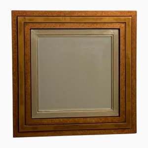 Specchio spesso con quattro rilievi, ricche finiture metalliche, anni '70