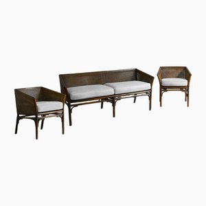 Wohnzimmer Set im Stil von McGuire San Francisco, 1970er, 3er Set