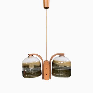 Lampada a sospensione doppia di Temde Leuchten, anni '70