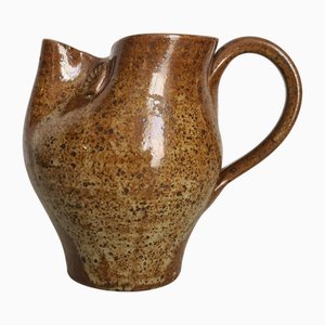 Jarra zoomorfa de búho de arenisca de pirita, Francia, años 50