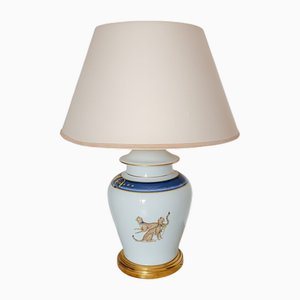 Tischlampe aus Porzellan und Keramik von Chasses Royal Ghepardi Limoges, 1980er