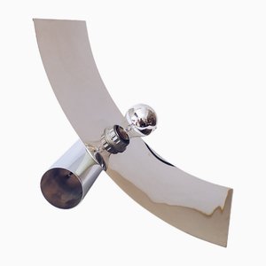 Vintage Space Age Chromed Table Lamp from Mezzaluna, 1970s