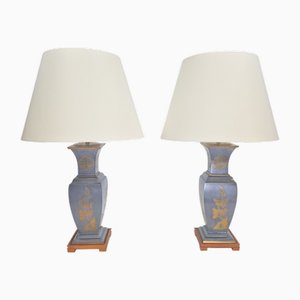 Oriental Urn Table Lamps in Pewter Brass, France, 1950s, Set of 2