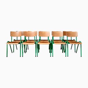Vintage Industrial Chairs, Set of 10
