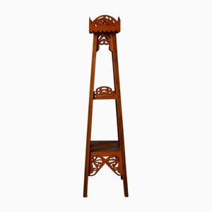 Soporte para plantas de columna de madera modernista