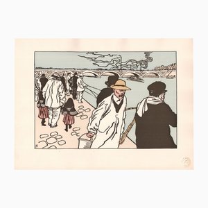 Charles Huard, Pêcheurs à la ligne, 1898, Original Lithograph