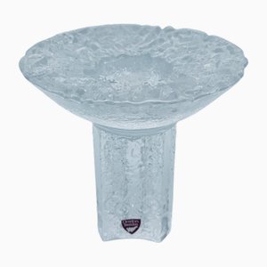 Glass Torch Shaped Candleholder Decorated with Olympic Rings for Orrefors, Sweden, 1990s