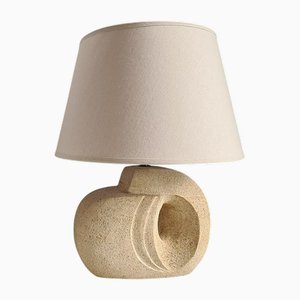 Lámpara francesa Mid-Century de piedra blanca al estilo de Albert Tormos, Francia, años 60