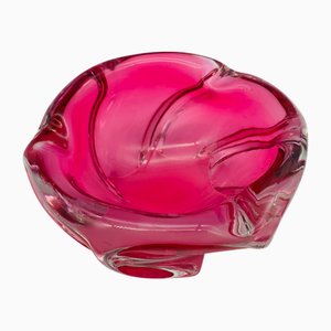 Cenicero Sommerso de Murano en rosa, años 60