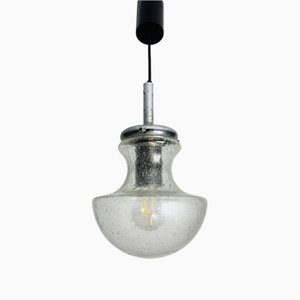 Glass Pendant Lamp attributed to Doria Leuchten, Germany, 1960s