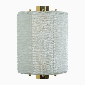 Vintage Textured Glass Wall Light from Kaiser Leuchten, 1970