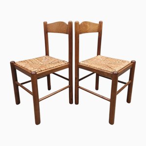 Chaises de Salle à Manger Rush Vintage, 1970s, Set de 8