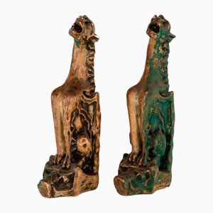 Gips Wasserspeier, 1920er, 2er Set