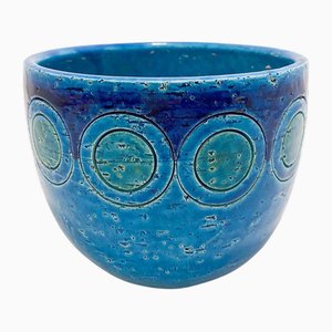 Rimini Blue Series Keramikschale Aldo Landi zugeschrieben für Bitossi, Italien, 1960er