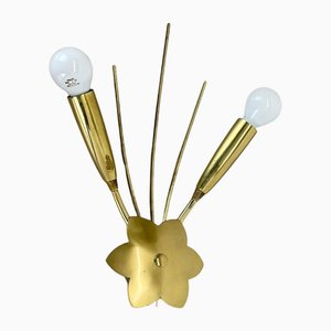 Minimalist Brass Theatre Wall Light in the style of Stilnovo, Italy, 1950s