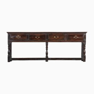 Large English Oak Potboard Dresser Base, 1780s
