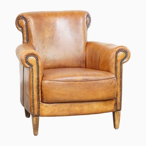Armchair in Leather with Decorative Nails
