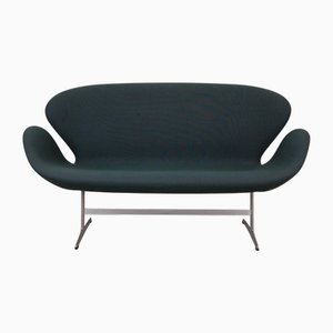 Swan Sofa in Green Fabric by Arne Jacobsen
