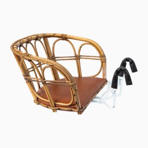 Mid-Century Bamboo and Rattan Rocking Chair attributed to Franco