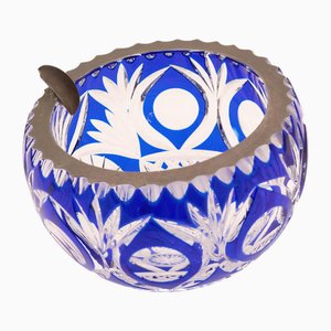 Bohemian Engraved Crystal Ashtray, France, 1960s