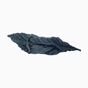 Bronze Leaf Sculpture with Geckos, Italy, 1970s