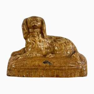 Victorian Staffordshire Stoneware King Charles Spaniel, 1860s
