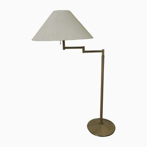 Lampadaire à Bras Oscillant Multi-Ajustable en Laiton par Walter von Nessen, États-Unis, 1960s
