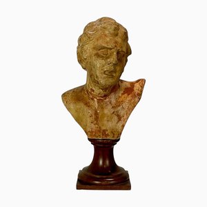 Klassische Herrenbüste, 1890er-1910er, Terrakotta