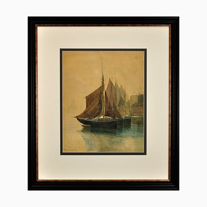 Richard Harry Carter, West Country Trawling Luggers, 1904, Watercolour, Framed