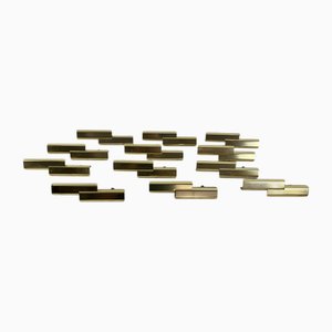Goldene Mid-Century Möbelgriffe aus Metall, Italien, 1960er, 12 . Set