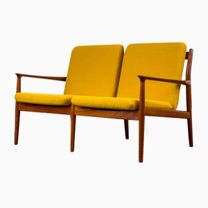 Sofá salón danés de teca de Svend Aage Eriksen para Glostrup, años 60