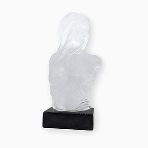 Escultura de busto femenino de cristal de Murano en color de YourMurano