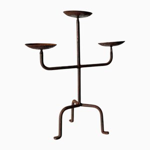 Candelabro Mid-Century modernista in ferro battuto, Francia, anni '50