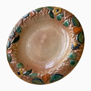Antique Italian Fruit Dish in Glazed Ceramic, 1910s