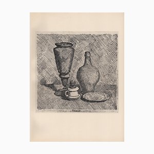 Giorgio Morandi, Still Life with Vase, Small Lamp and Dish, 1929-1957, Lithograph