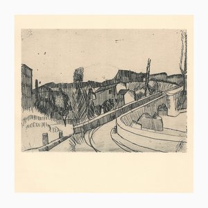 Giorgio Morandi, Die Brücke über die Savena in Bologna, 1912-1957, Lithographie