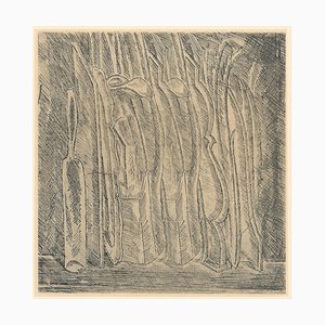 Giorgio Morandi, Bodegón con botellas y jarra, 1915-1957, Litografía