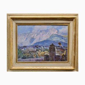 Giuseppe Danieli, Berglandschaften, 1920, Ölgemälde, 3er Set